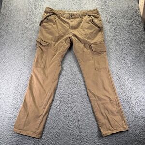 Mossimo Pant Mens 38x32 Brown Cotton Cargo Straight Leg Workwear Utility Stretch